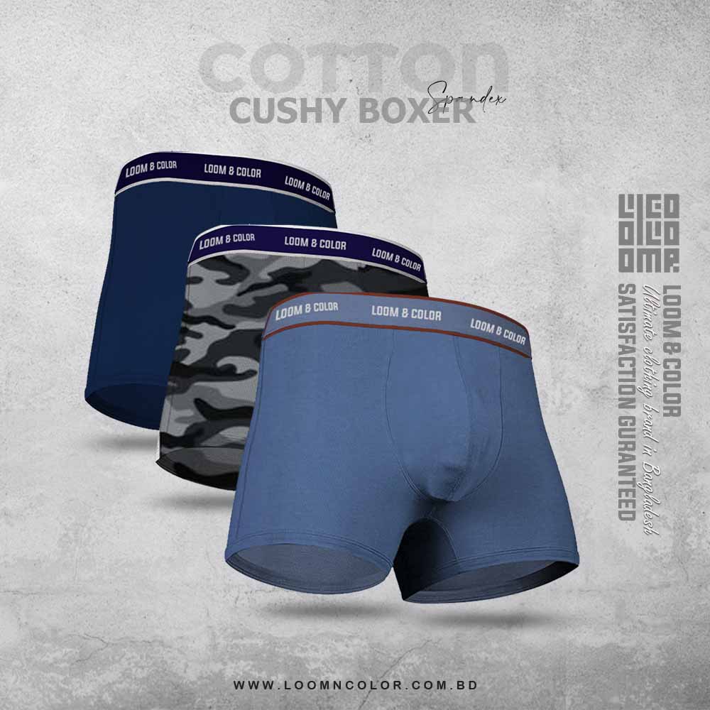 PREMIUM BOXER 3 PACK-(BOTTLEBLUE-ARMY-NAVY)